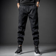 跨境潮流大码男装春夏季新款时尚休闲九分牛仔裤美式潮牌宽松束脚