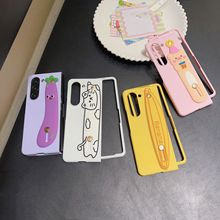 适用三星Z FOLD5折叠手机壳肤感壳卡通腕带Galaxy zfold4保护套