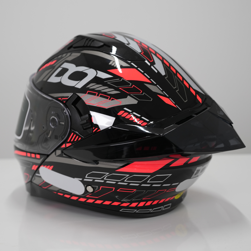 Flip-Up Motorcycle Helmet with Double Visor