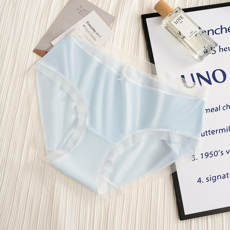 Bragas de seda de hielo de talla grande para niñas gordas MM bragas de seda de hielo 100% algodón entrepierna antibacteriano entrepierna transpirable calzoncillos de mujer