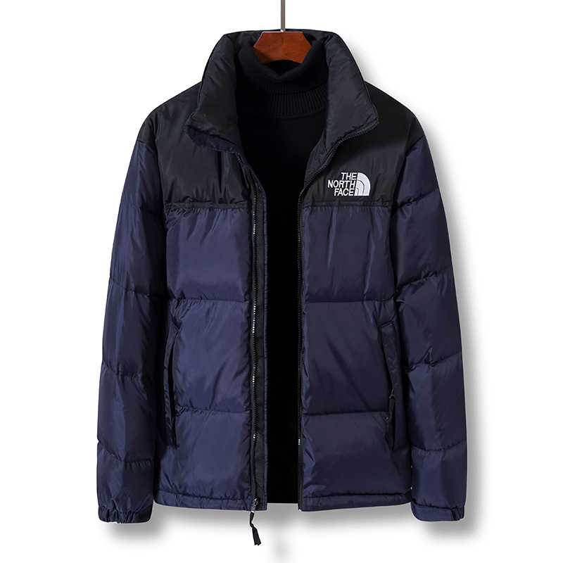 Keep warm men's solid color down jacket for leisure with zipper