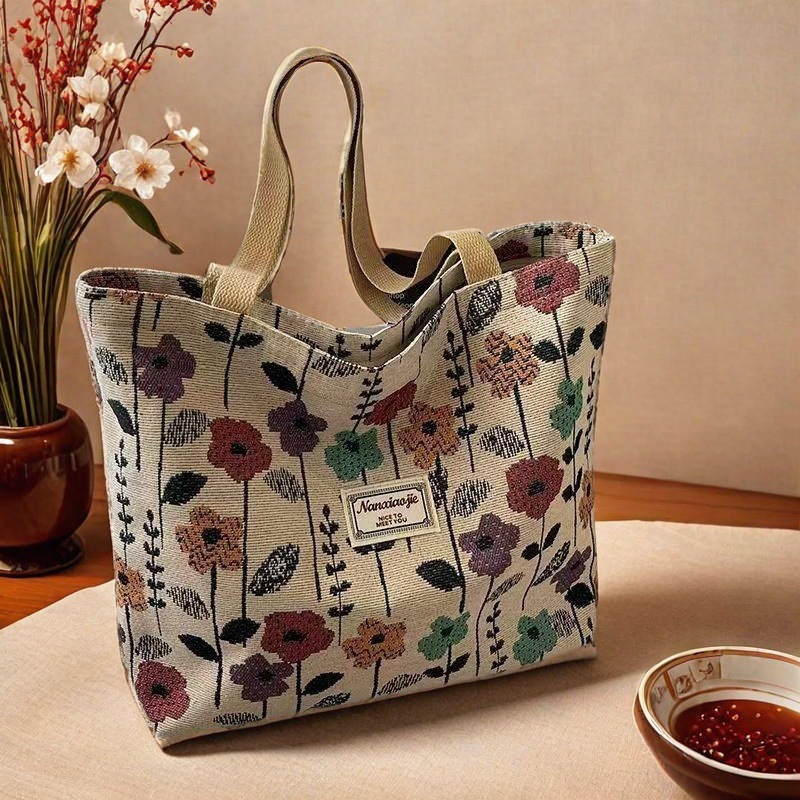 爆款大容量小众单肩包女新款帆布包托特上课手提包通勤代发批发