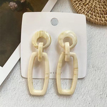 网红安娜小宜同款耳环简约气质醋酸长款吊坠韩国几何百搭复古耳钉