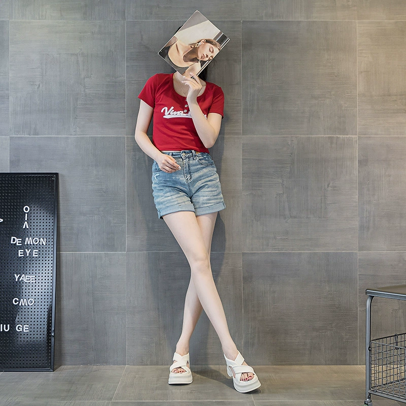 Summer sandals platform, fashionable universal footwear, high shoes for leisure, for teenagers