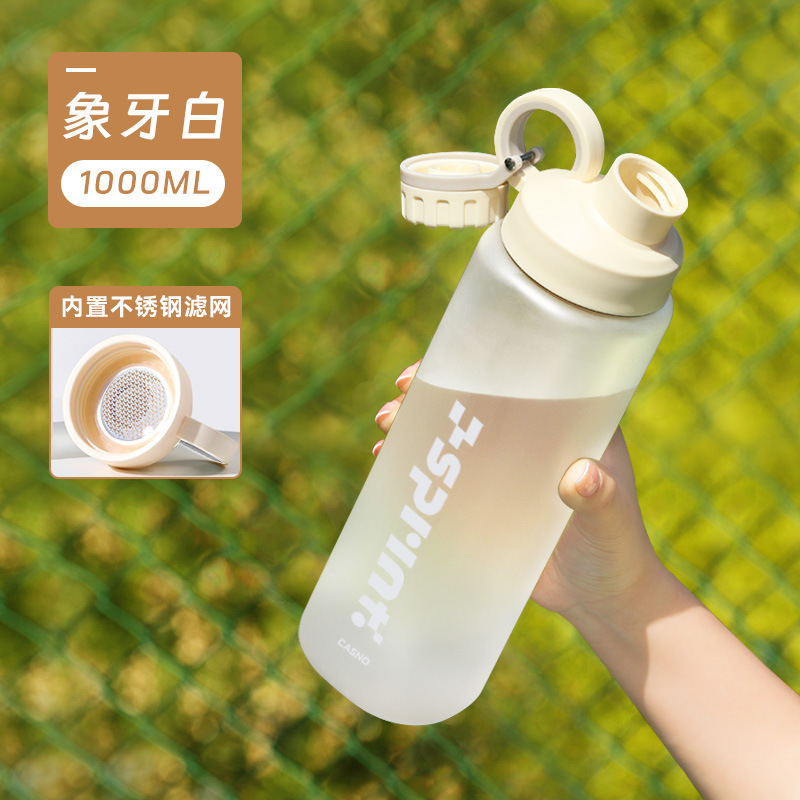 Taza de agua para hombres de gran capacidad de verano resistente a caídas resistente a altas temperaturas para mujeres con tabique de té de plástico portátil 5 nuevas tazas