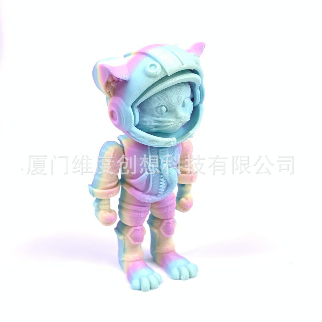 Juguetes de impresión 3D transfronterizos Gatos astronautas bonitos juguetes de moda articulaciones móviles adornos de dibujos animados