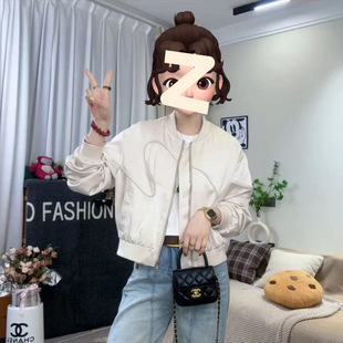 春季新款休闲百搭时尚上衣女短款简约宽松外套秋季女外套
