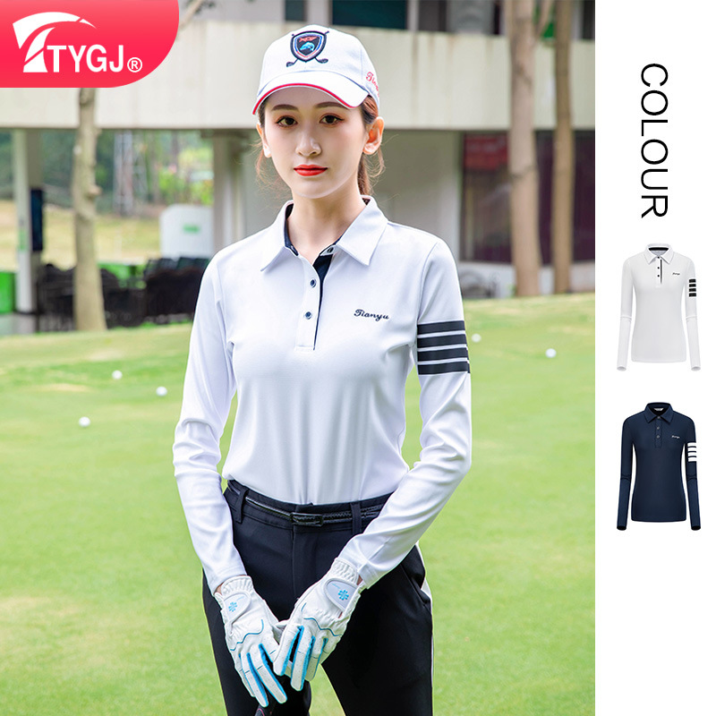 2022 Spring and Summer New Golf Women's Long-Sleeved Polo Shirt Quick-Drying Breathable Badminton Sports T-Shirt