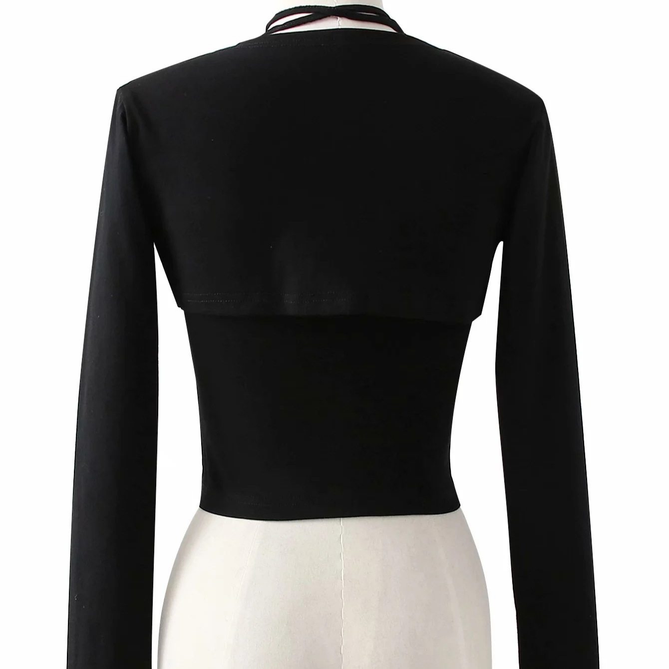 1417-21 가을 홀터 직각 슬림 신축성 서스펜더 숄 가디건 쇼트 탑 투피스 세트