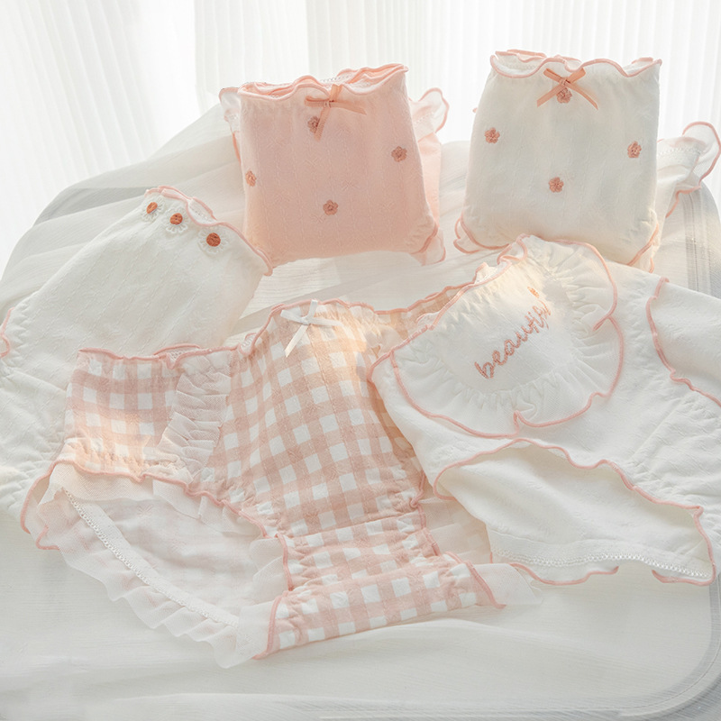 New Class A Baby Cotton Underwear Women's 10A Antibacterial Crotch Cotton Breathable Mid-Waist Hip Student Briefs