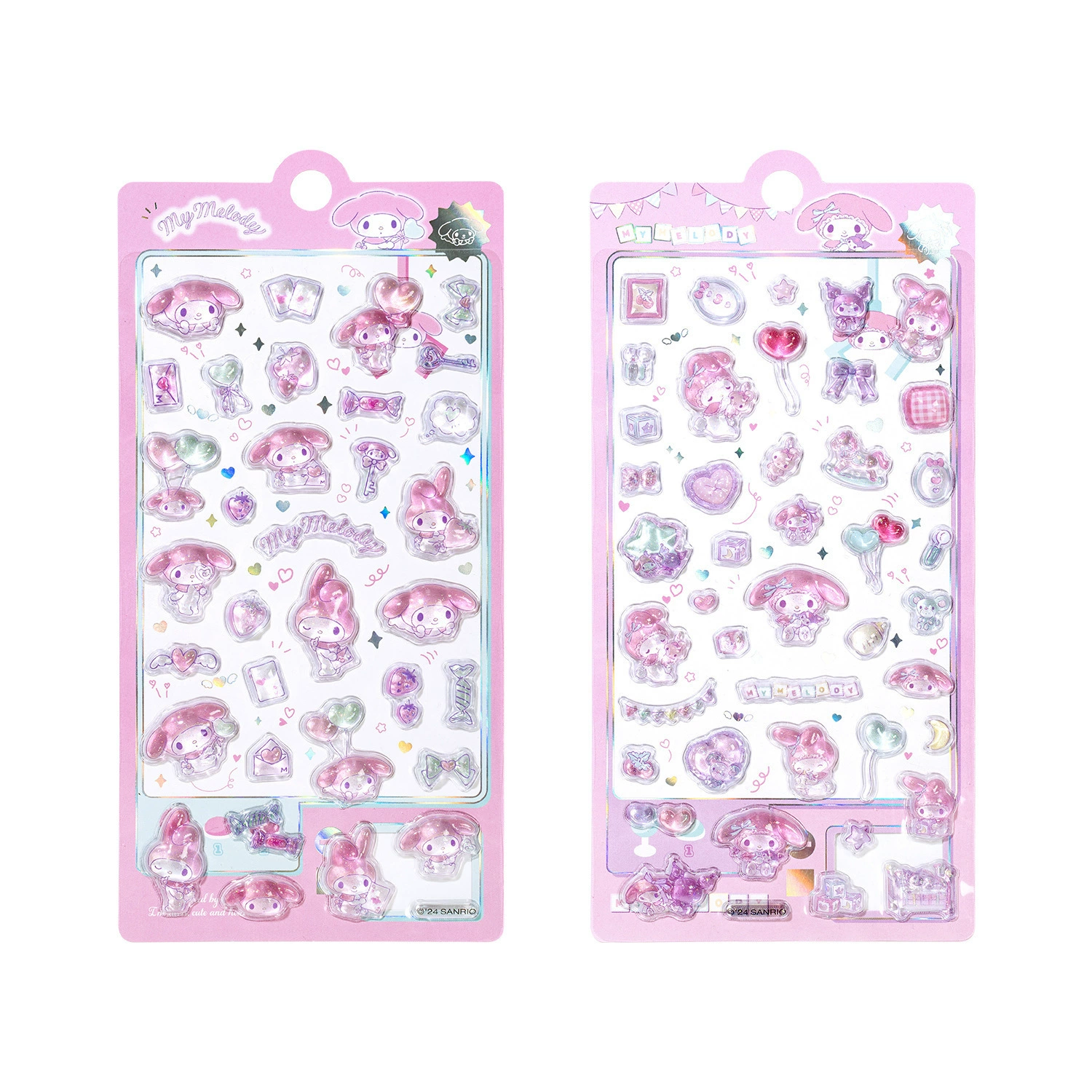 3D Sticker Hello Kitty — embossed cartoon stickers, assorted Sanrio designs, small sheets
