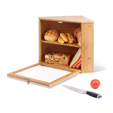 现代简约木质收纳箱厨房水果甜点储物箱双层大容量零食面包收纳箱