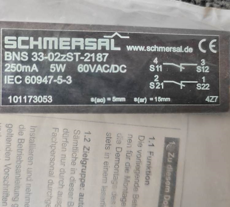 进口SCHMERSAL磁性安全传感器BNS 33-02zST-2187