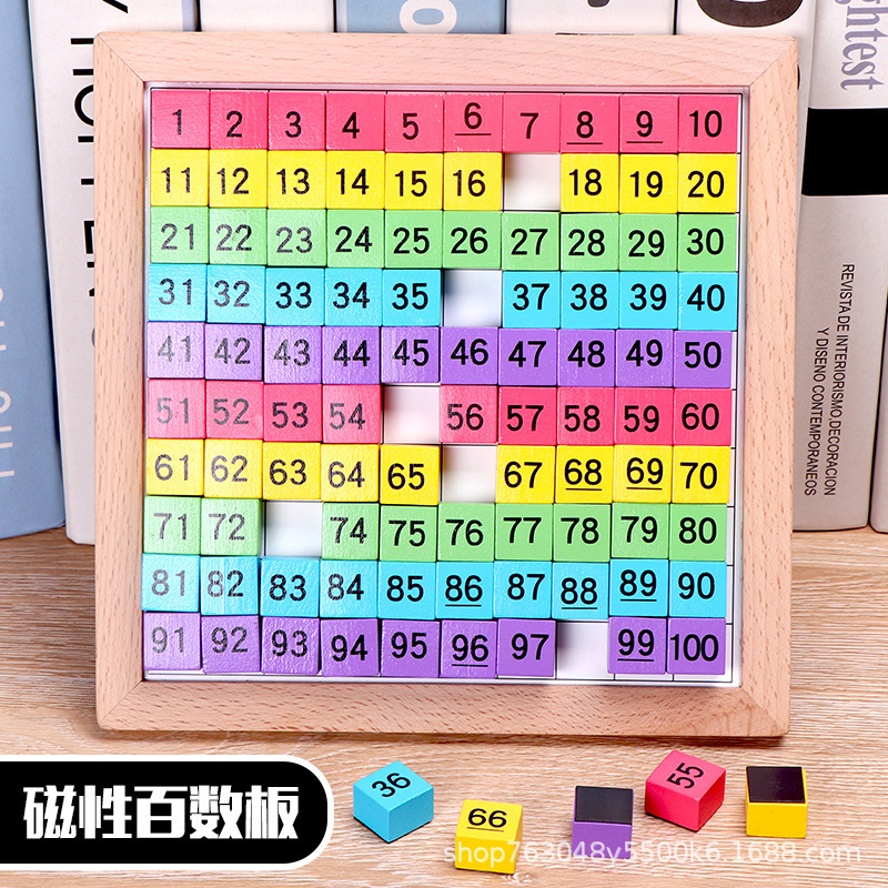 Tablero de cientos de matemáticas magnéticas, ayudas didácticas, iluminación digital, aprendizaje, artefactos aritméticos, suma y resta, juguetes educativos para niños pequeños