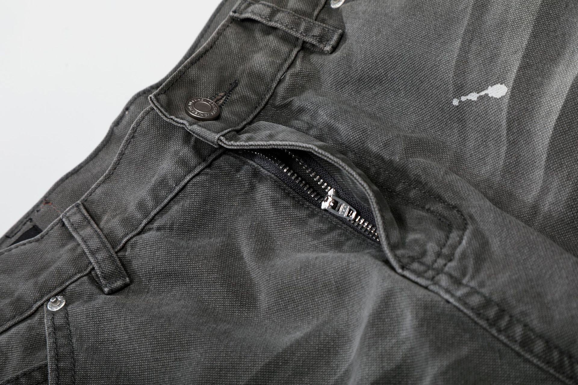 Men's Wide Leg Jeans High Street Style Z059 Whisker Texture Artificial Paint Splatter Design_mkmklike.com