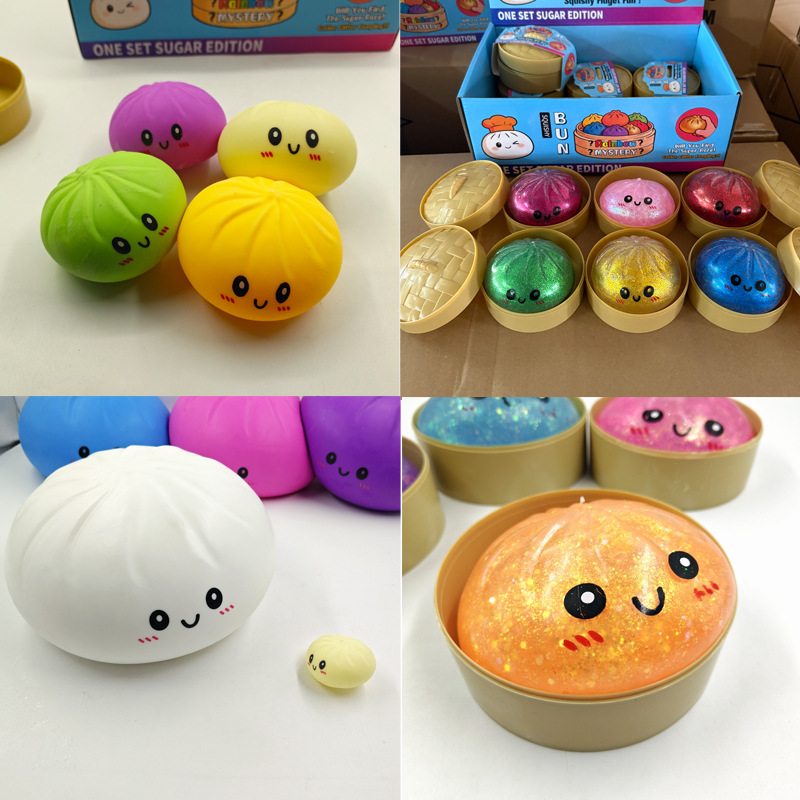 Bollos de bolos de pop transfronterizos, pellizco de pellizco, descompresión de bolos de simulación suaves, forma de bolos de imitación encantadora, interesante, no pegajoso, alivio de la aburrimiento. image 1