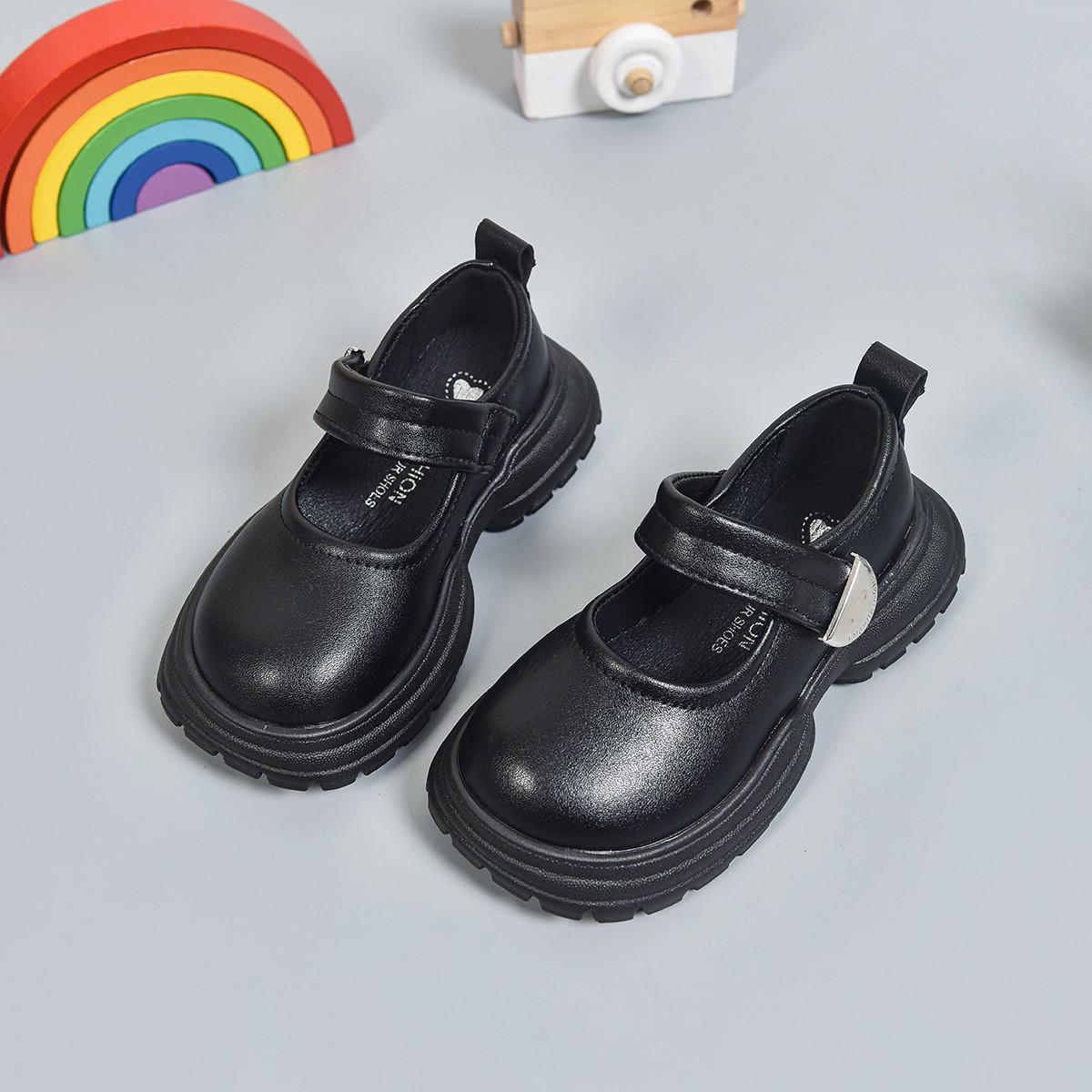 Niñas zapatos franceses de suela gruesa 2026 primavera y otoño nuevos zapatos princesa velcro aumento zapatos muffins japoneses image 7