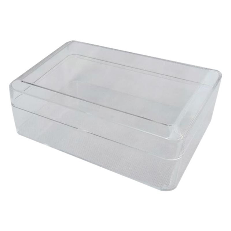 Caja de plástico transparente rectangular PS caja transparente con tapa postre comida té fruta seca embalaje caja de cristal impresión