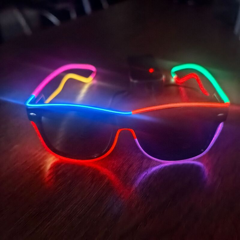 Multicolor Led Glowing Glasses with Colorful El Lights for Halloween, Christmas, Carnival, Dance Parties, and Holiday Props, New Model Multicolor Led Glowing Glasses with Colorful El Lights for Halloween, Christmas, Carnival, Dance Parties, and Holiday Props, New Model