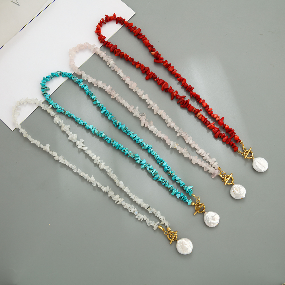 40g Weight Freshwater Pearl Pendant Material Pendant Necklace Classification 1 Piece Quantity Holiday, Daily Occasion Freshwater Pearl Material Irregular Pattern Women's Gender Toggle, Beaded Design Casual Style Casual Irregular Freshwater Pearl Gravel Pendant Necklace In Bulk 1