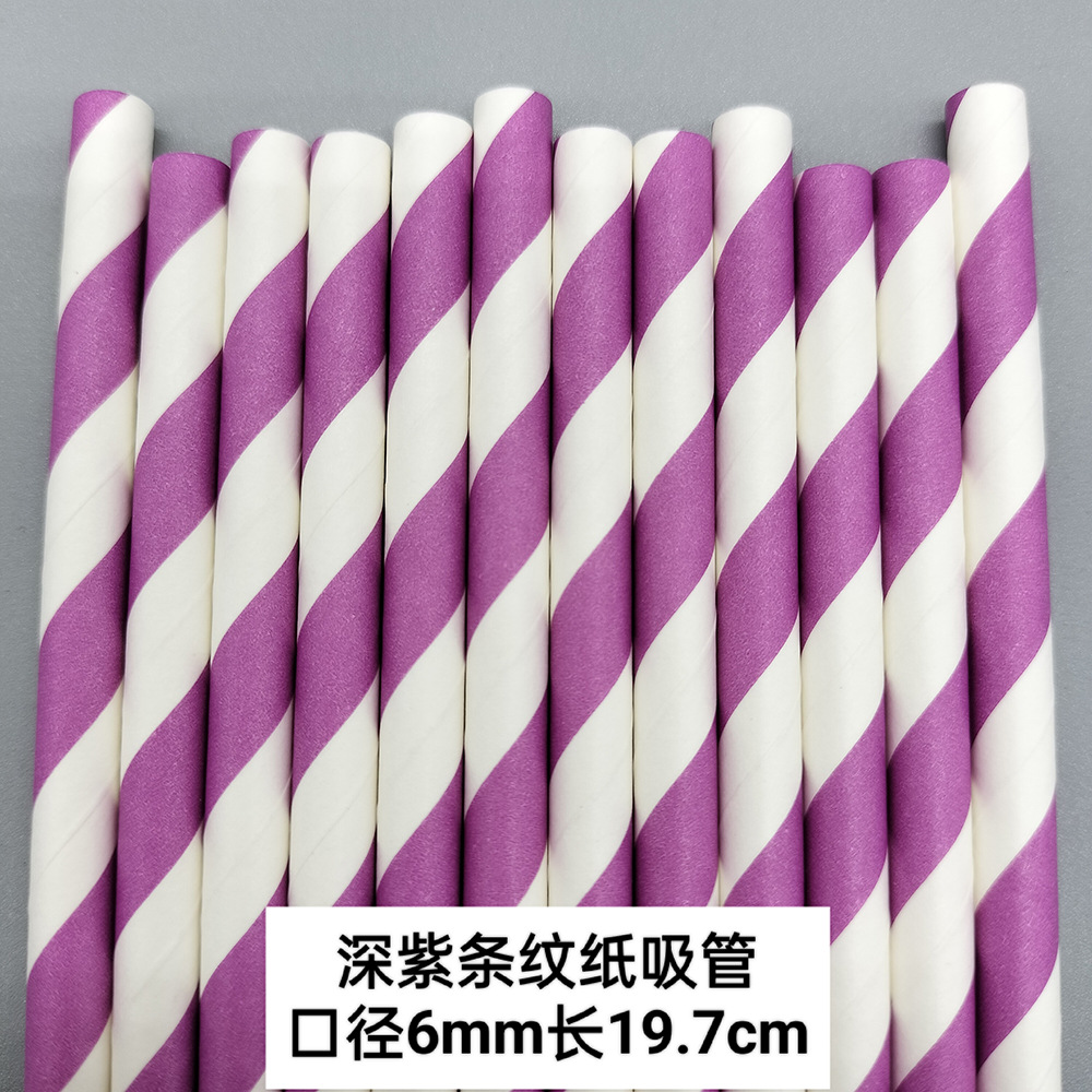 Combinación púrpura paja desechable biodegradable papel Kraft paja postre pastel bar fiesta decoración paja