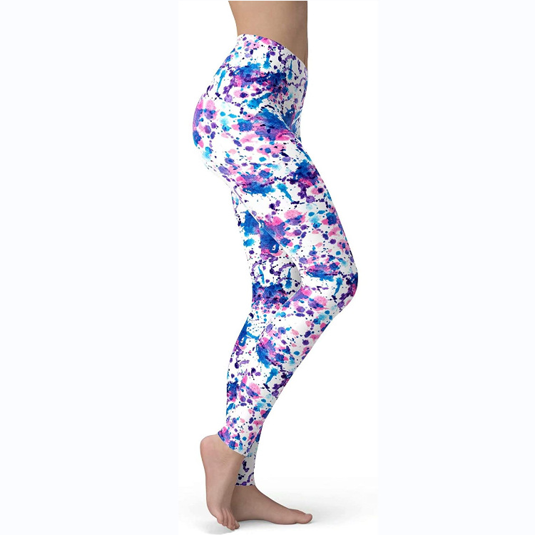 Abbigliamento da donna multicolore stampato slim fit fianchi sollevamento snellente grandi dimensioni corsa yoga fitness leggings_voghion.com