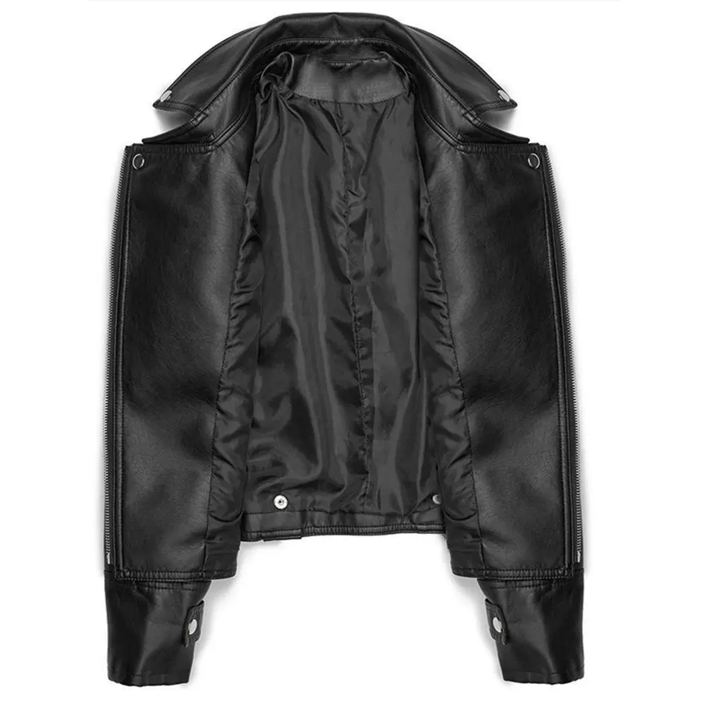 Autumn short polyurethane jacket, Korean style, fitted