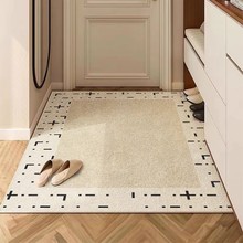 簡約入戶門地墊圈絨耐臟防滑地毯玄關門墊可裁剪法式進門門口腳墊