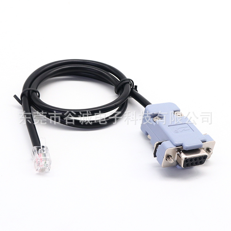 DB9座组装式 TO RJ11水晶头 电脑机箱设备串口线  网络通讯连接线