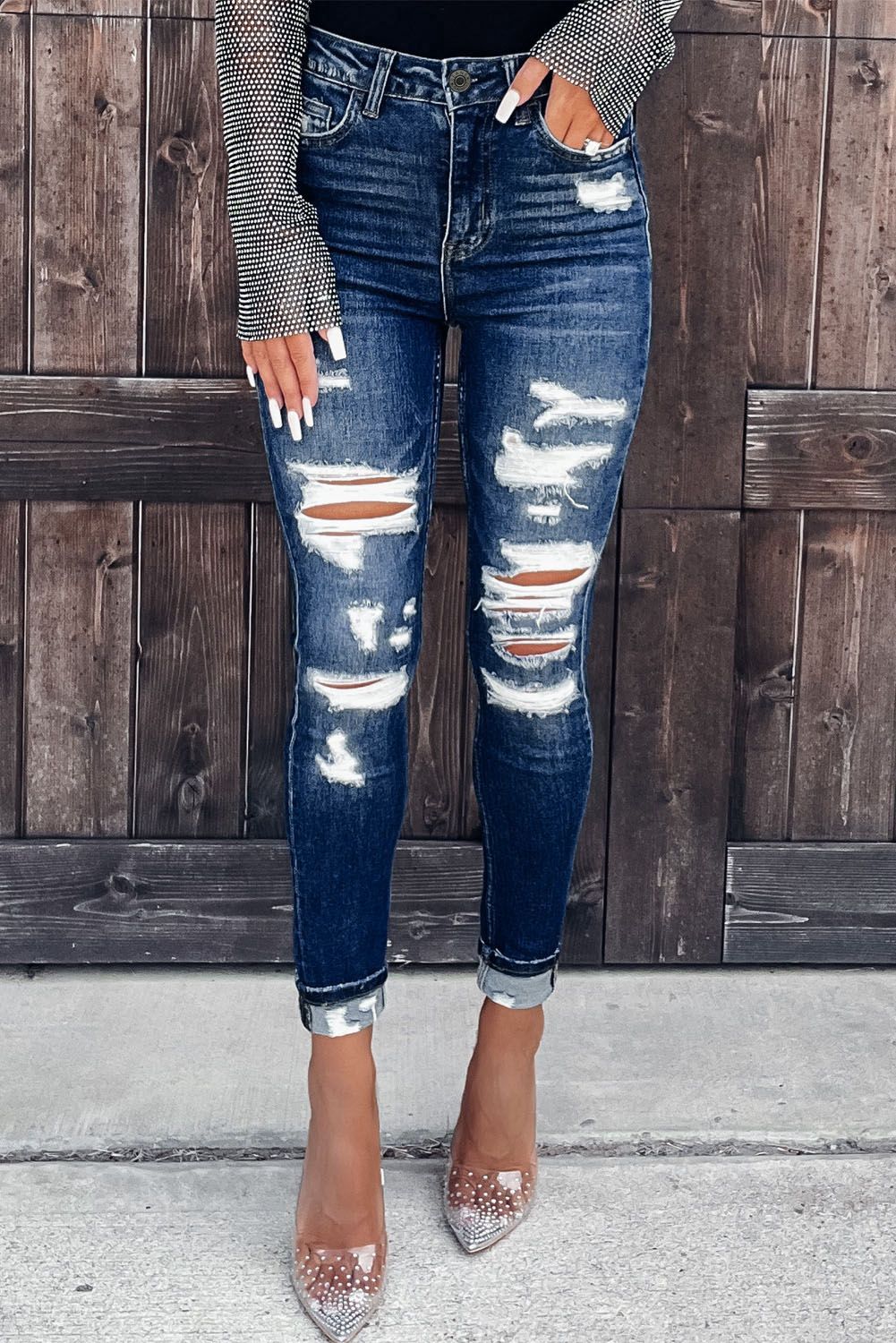 Women's Daily Streetwear Solid Color Full Length Jeans display picture 1