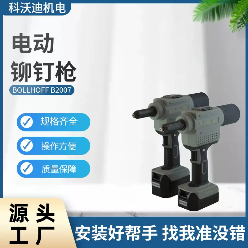 博尔豪夫电动铆螺母枪B2007 M3-M10充电式锂电拉铆螺母枪