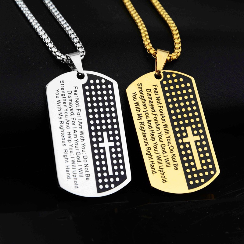 Collana con pendente lettera croce personalizzata in acciaio_voghion.com