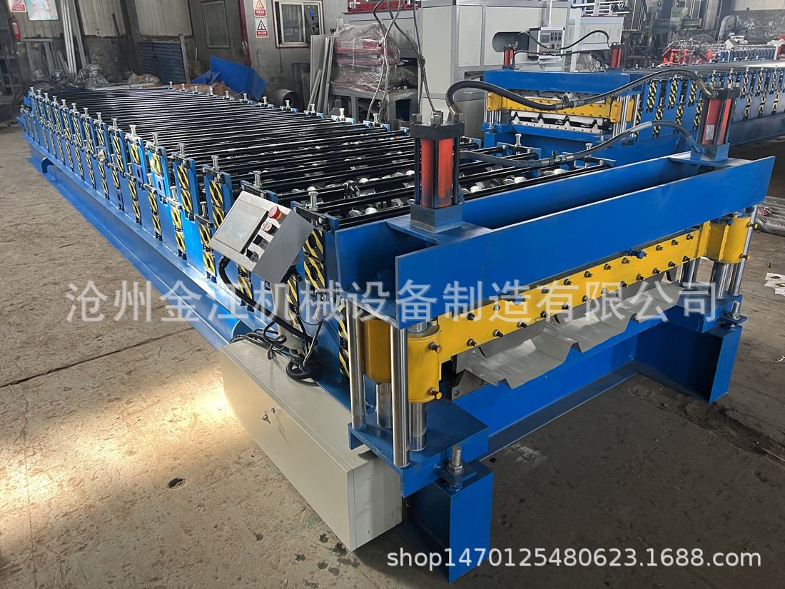 南非热销双层压瓦机 轧制金属彩钢屋面板制造机 冷弯设备
