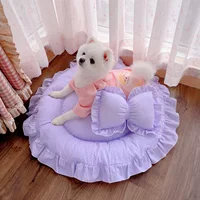 Лежанка для кошек и собак на осень и зиму, подходит для всех сезонов, коврик-гнездо для питомца, милая маленькая съемная и моющаяся лежанка для собаки.