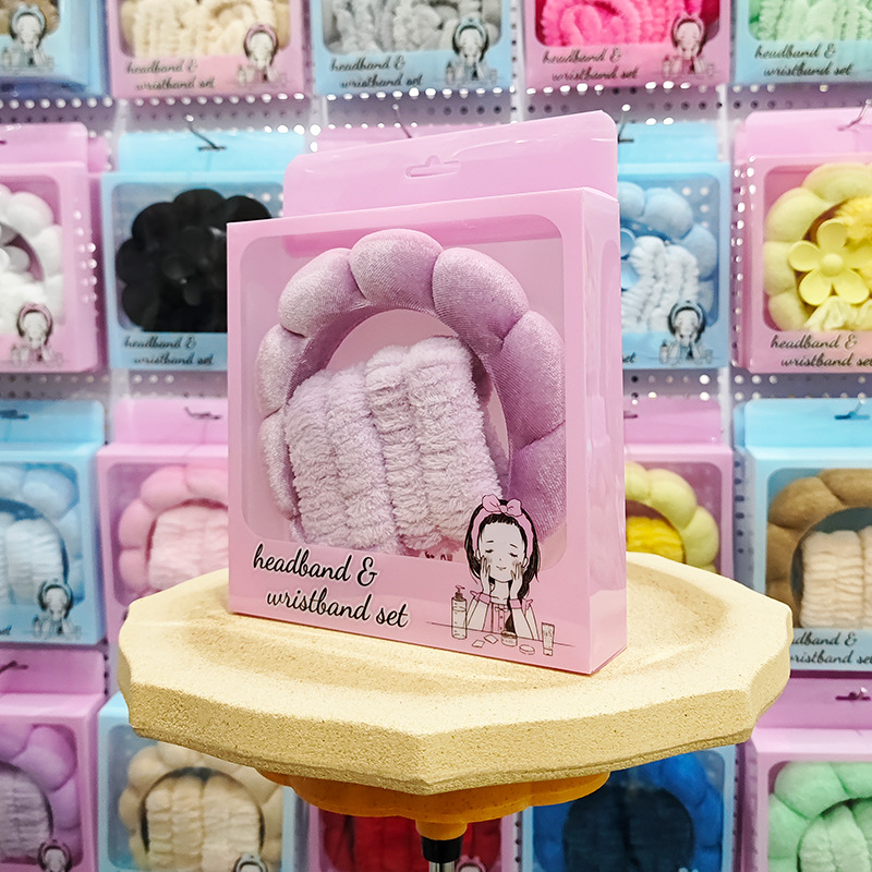 Nueva esponja de lavado de cara de Amazon, diadema de nubes, maquillaje de belleza, diadema de todo fósforo, diadema, horquilla, juego de caja de regalo