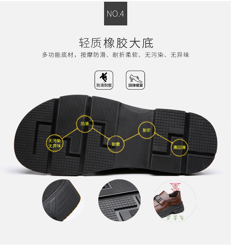 Giày da nam đế dày gót thấp 1-3 cm kiểu Anh, giày lười công sở vân nổi — GX9921 màu nâu, GX9921 màu đen chi tiết 10