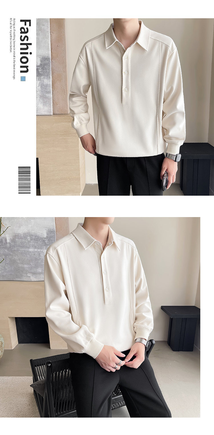 Jesenski in zimski priložnostni enobarvni pulover s kapuco in reverjem za moške_voghion.com