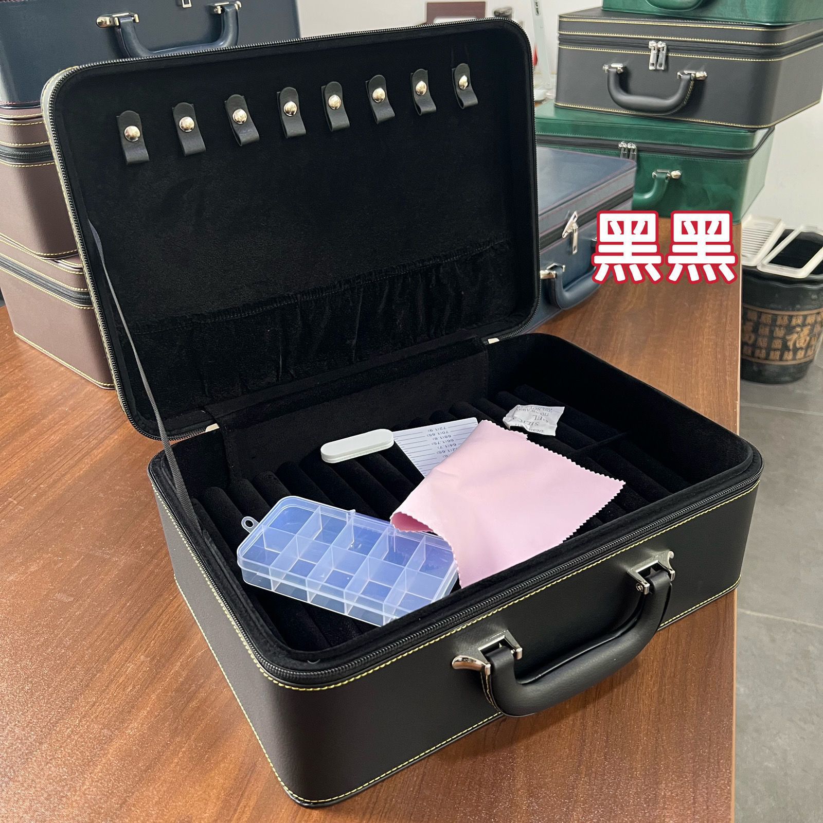 Brazalete caja de almacenamiento 15 dígitos brazalete caja de joyería jade jade caja de oro y plata caja de exhibición caja de joyería portátil caja doméstica