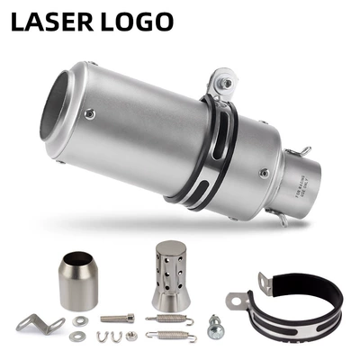 Sc Exhaust Motorcycle Cylinder with Silencer Modified Exhaust Pipe for Cfmoto 250Sr Z900 Duke390 R6 R1 (Motorcycle exhaust pipe) - silver-classic-51mm