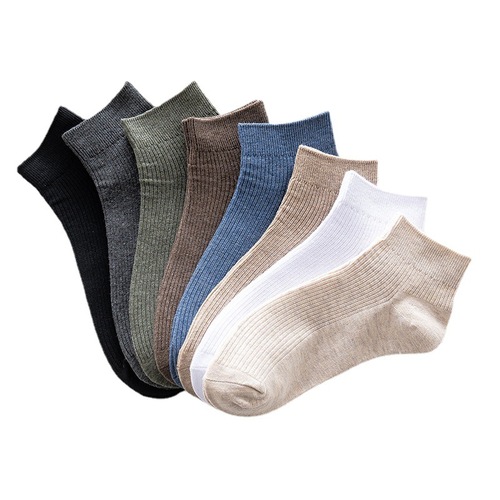 Socks Men's Double Needle Striped Boat Socks Spring and Summer Retro Color Socks Men's Japanese Trendy Cotton Socks Manufacturer