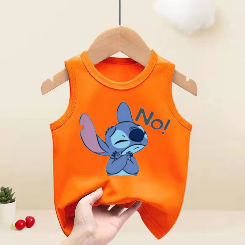 Animated Star Wars-style hot-selling children's clothing for older children, sleeveless backless top with cartoon prints, summer, Amazon