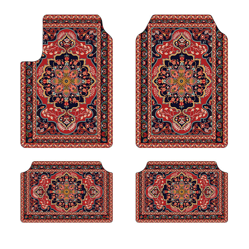 Cross-Border Bohemian Car Floor Mats for Main and Passenger Front and Rear Floor Mats Amazon Temu Dropshipping Wholesale Foot Mats
