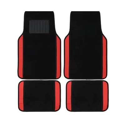 Cross-border Temu car floor mats, a Universal Foot Pad - style-1-red-universal-four-piece-car-set