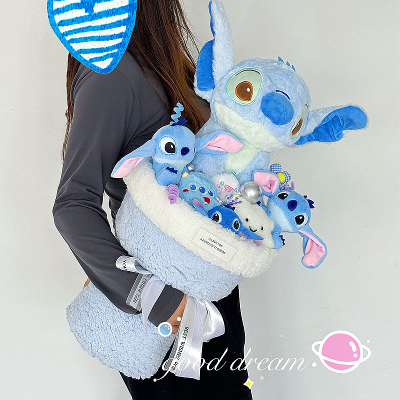 史迪仔玩偶花束生日禮物毛絨玩具送女友閨蜜孩子創意花束成品禮物