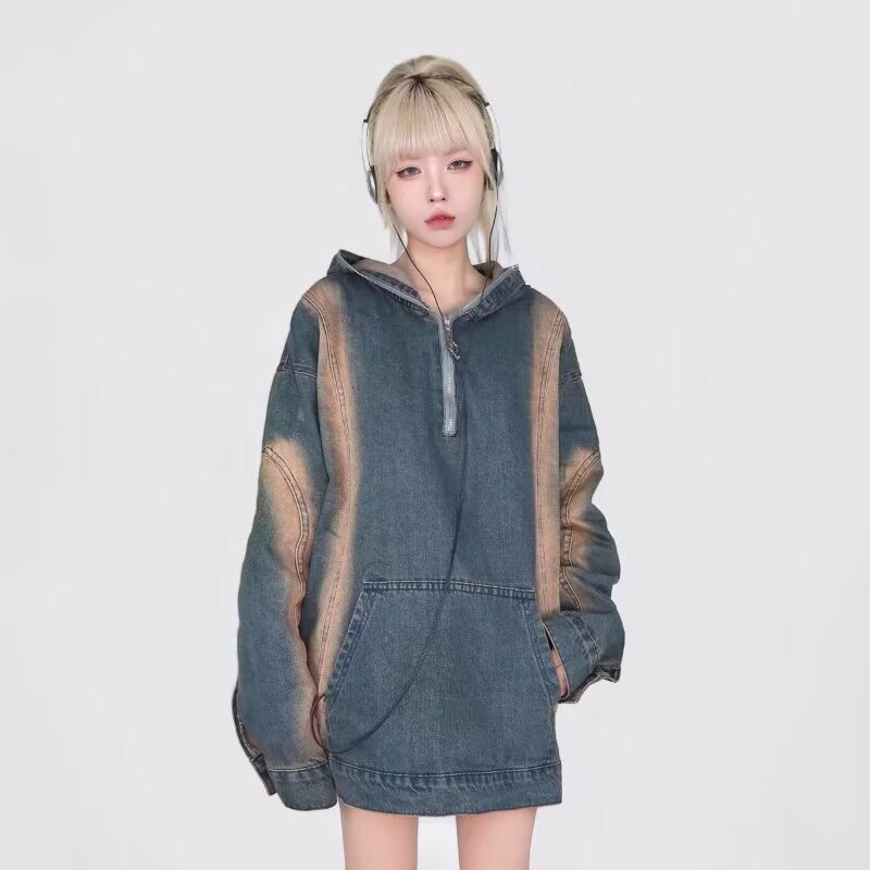 2024 봄과 가을 파이 잘 생긴 틈새 코트 여성 하이 스트리트 차오 저우 브랜드 홍콩 스타일 일본 스타일 하라주쿠 스타일 한국 스타일 유행 루즈 셔츠