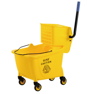 Baiyun Cleaning Af08070A Water Squeezing Mop Bucket with Pressing Function, 36 Liters, for Home, Restaurant, Hotel, Water Squeezing Cleaning Cart