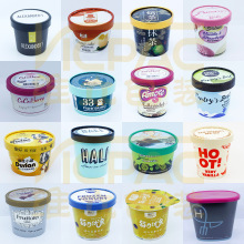 供应冰淇淋纸杯带印刷双皮子奶品牌纸杯雪糕碗配纸盖和塑料盖