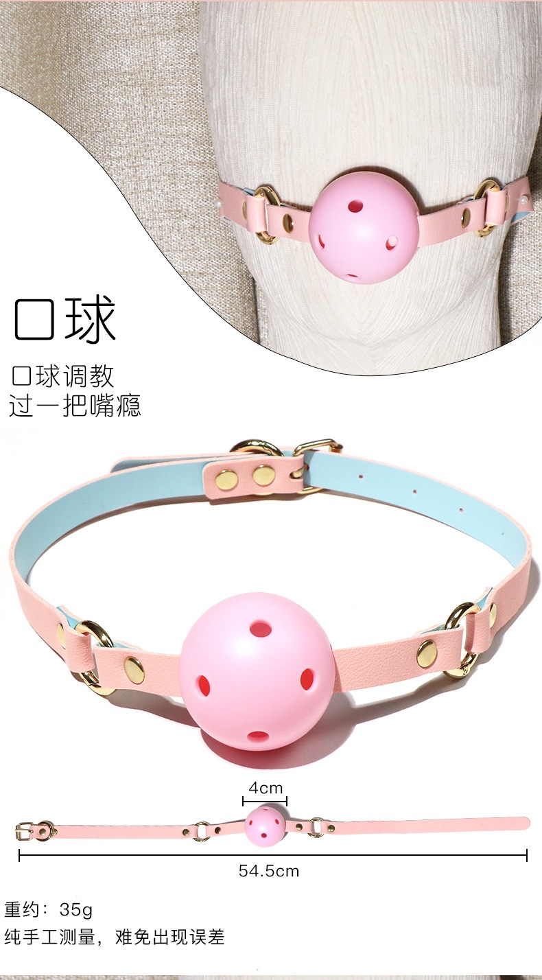 SM Faux Leather Bondage Kit with Hand and Foot Cuffs and Mouth Ball — detail image 5