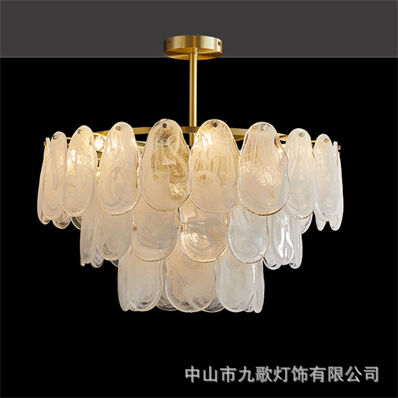 All Copper Light Luxury Living Room Chandelier Simple Modern Bedroom Dining Room Lamp Creative Retro Palace French Style Villa Hall Lamp