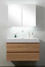 kvk浴室柜 小红书日式橡木陶瓷一体洗手台轻奢现代实木洗脸柜组合